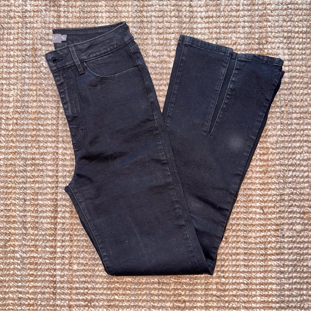 Just USA Oliver High Rise Front Slit Flare Jean